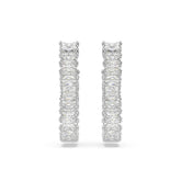 Hyperbola hoop earrings, Infinity, White, Rhodium plated
